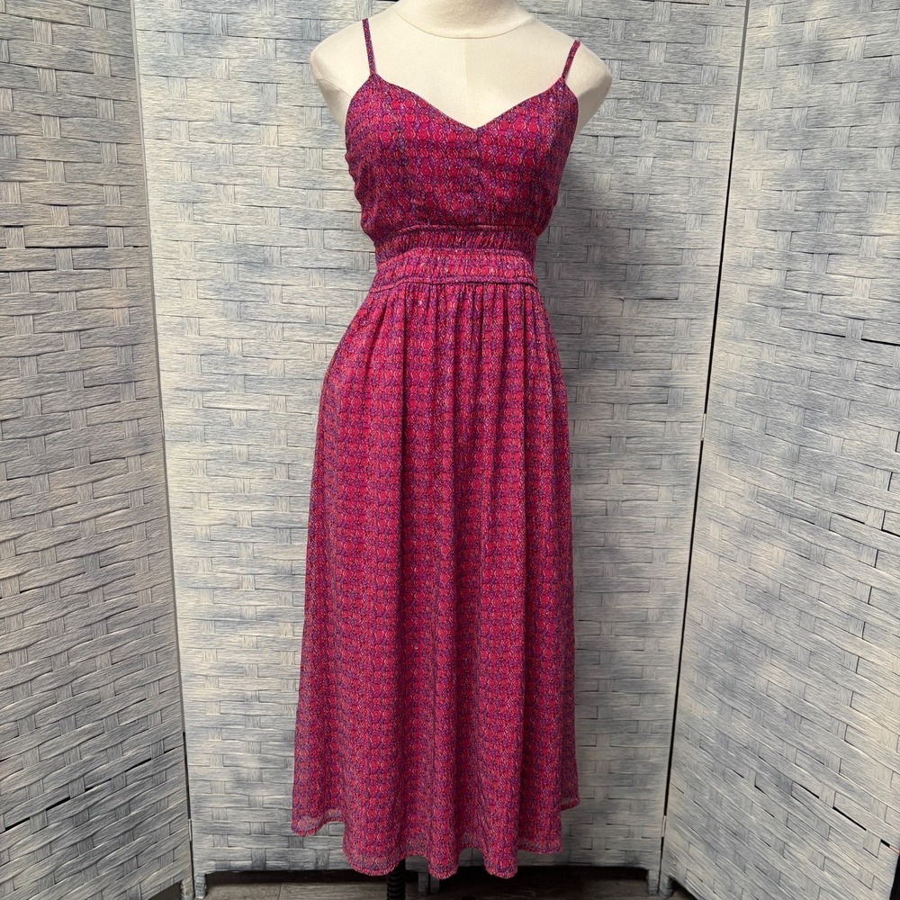 Vibrant Pink KOKO + MASON Print Maxi Dress with Smocked Waist. Nordstrom.